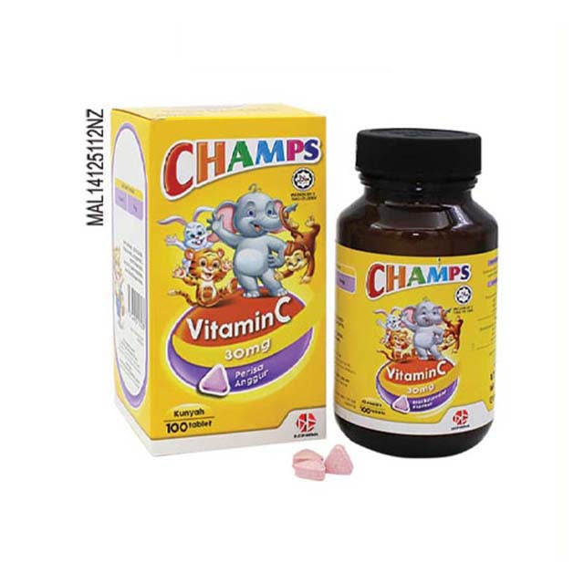 CHAMPS C 30MG CHEWABLE BLACKCURRANT 100S