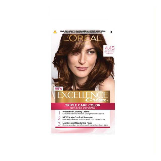 LOREAL EXCELLENCE CREME HAIR COLOUR - 4.45 MAHOGANY COPPER BROWN