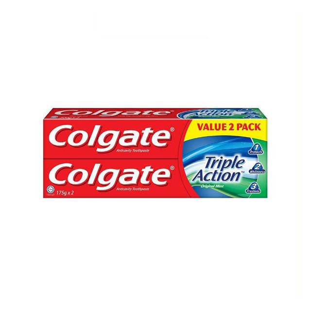 COLGATE TRIPLE ACTION TOOTHPASTE 175G X 2