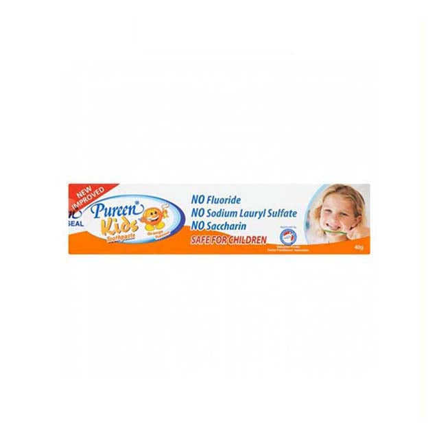 PUREEN KIDS TOOTHPASTE FLOURIDE FREE ORANGE 40G