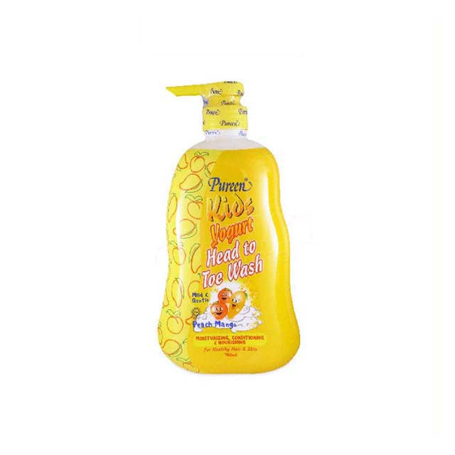 PUREEN KIDS YOGURT HEAD TO TOE WASH PEACH MANGO 750ML