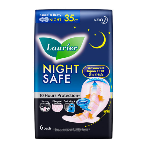 LAURIER SOFT CARE NIGHTSAFE WING 35CM- NO GEL 6S