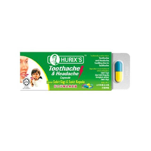 HURIXS TOOTHACHE & HEADACHE CAPSULE 6S