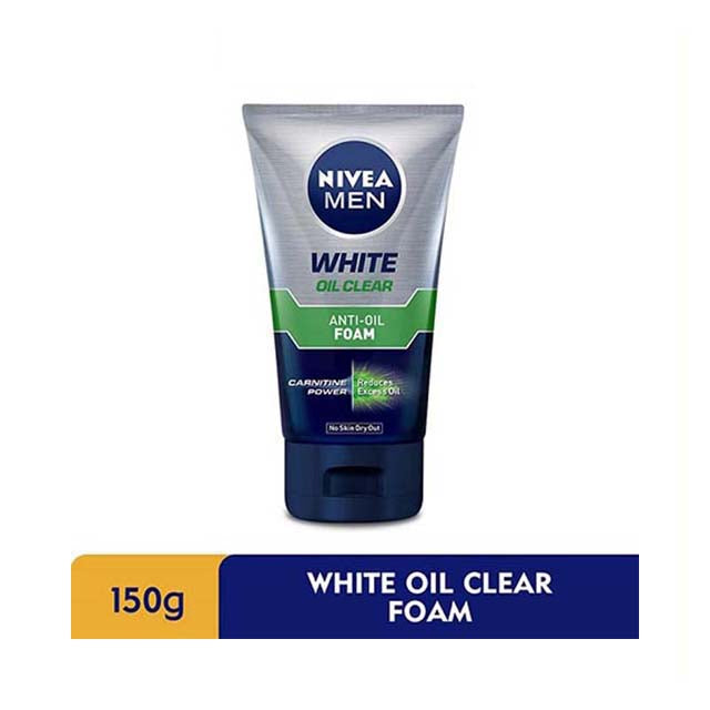 NIVEA FOR MEN WHITE OIL CLEAR ANTI-OIL FACIAL FOAM 100ML