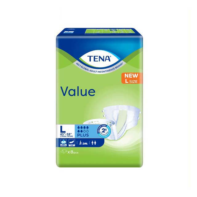 TENA VALUE ADULT DIAPER L 8S