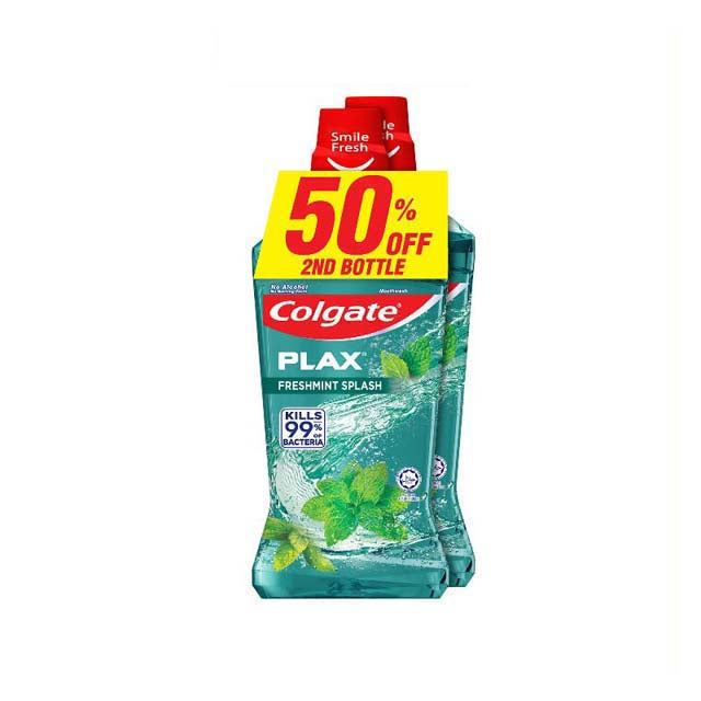 COLGATE PLAX MOUTHWASH FRESH MINT 750ML 2S