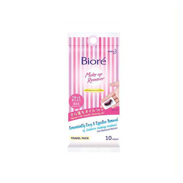 BIORE MAKEUP REMOVER CLEANSING OIL-IN COTTON WIPES 10S