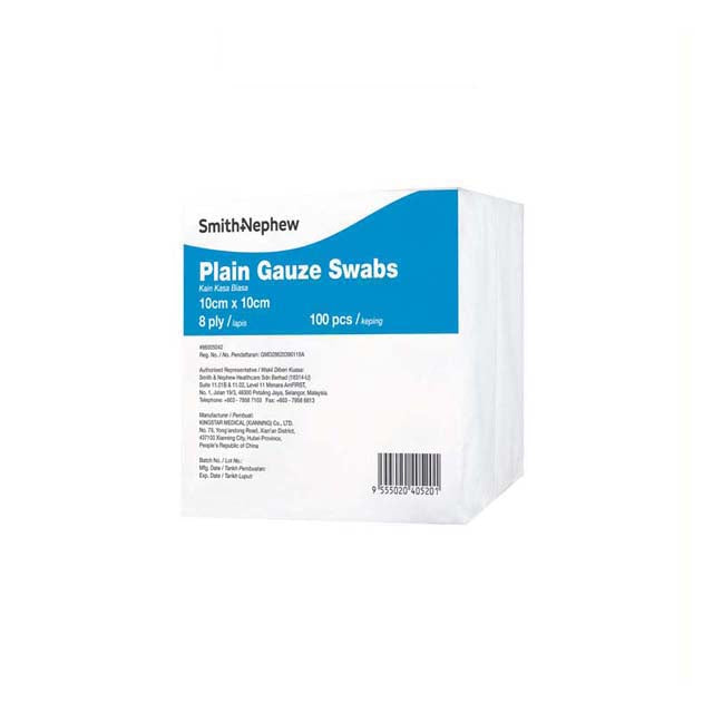 SMITH & NEPHEW PLAIN GAUZE SWAB 10CMX10CM 8PLY 100S