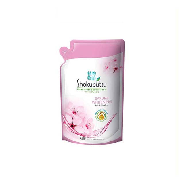 SHOKUBUTSU BODY WASH CLEAN FRESH SAKURA WHITENING REFILL 500G