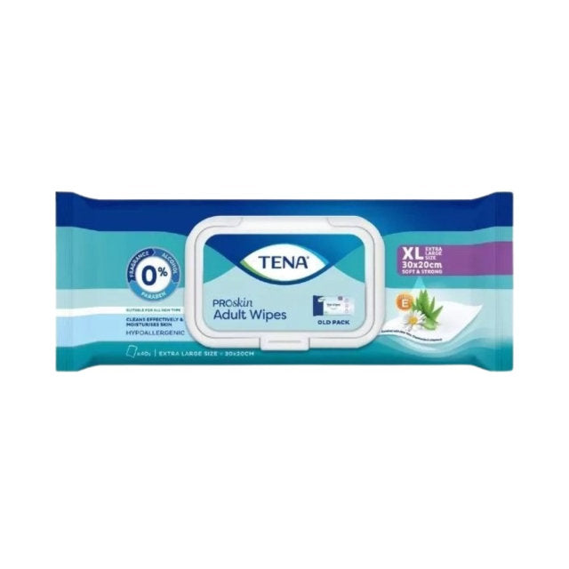 TENA WET WIPES 40S