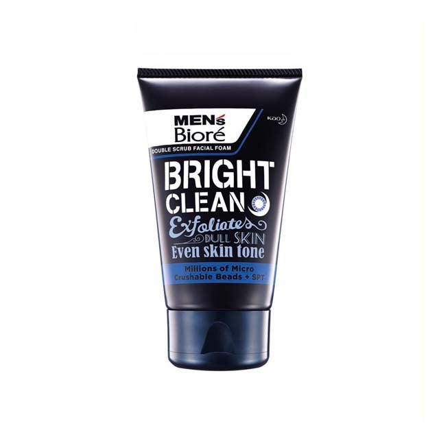 BIORE MENS DOUBLE SCRUB FACIAL FOAM BRIGHT CLEAN 100G