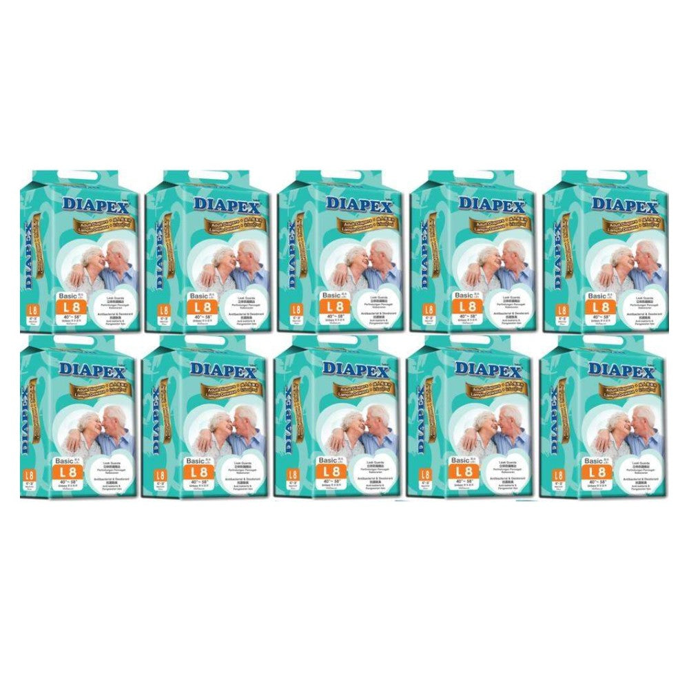 DIAPEX Adult Diapers - L 8S X 10