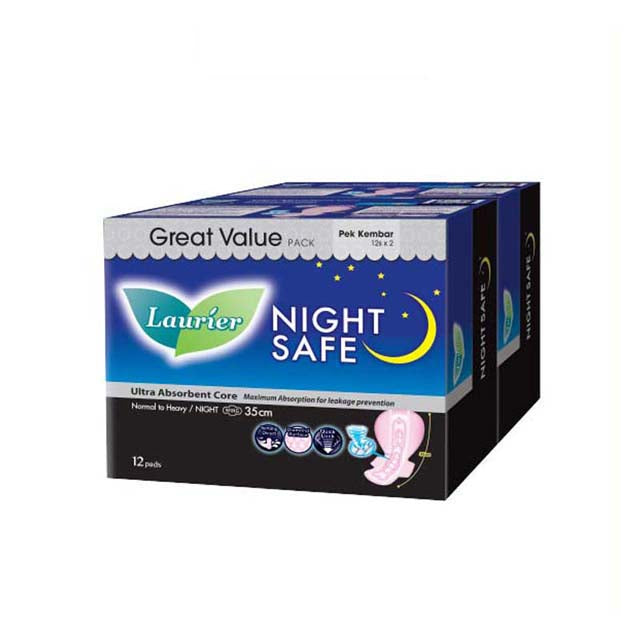 LAURIER SOFT CARE NIGHTSAFE WING 35CM 12SX2