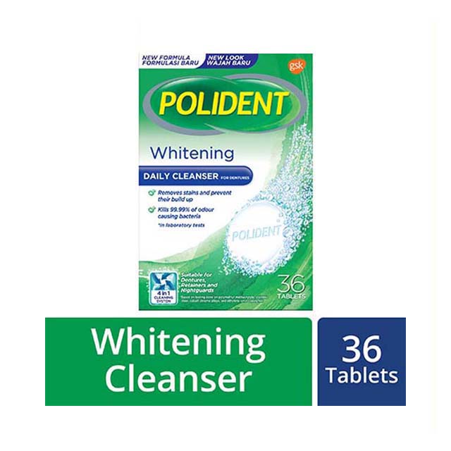 POLIDENT WHITENING DAILY CLEANSER TAB 36S