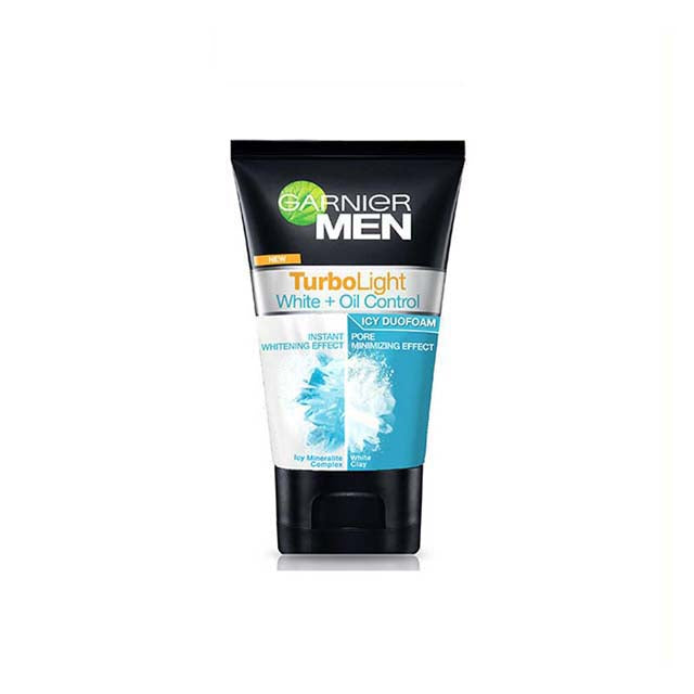 GARNIER MEN TURBO LIGHT WHITENING OIL CONTROL ICY DUOFOAM 100ML