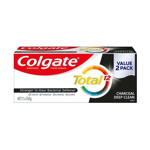 COLGATE TOOTHPASTE TOTAL CHARCOAL CLEAN 150G 2S