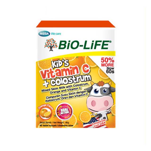 BIO-LIFE KIDS VITAMIN C + COLOSTRUM 60S