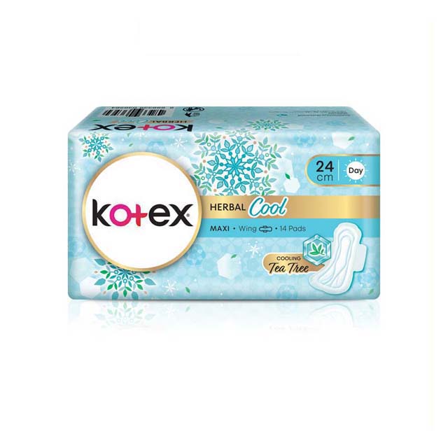 KOTEX HERBAL COOL MAXI 24CM WING 14S