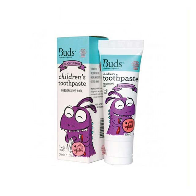 BUDS CHILDREN TOOTHPASTE XYLITOL(1-3YEARS)BLACKCURRANT 50ML