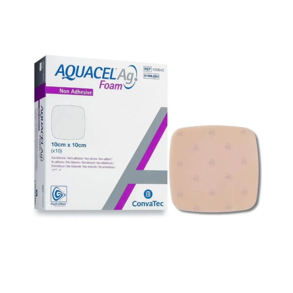 CONVATEC AQUACEL AG FOAM NON ADHESIVE 10CMX10CM (420642) 10S