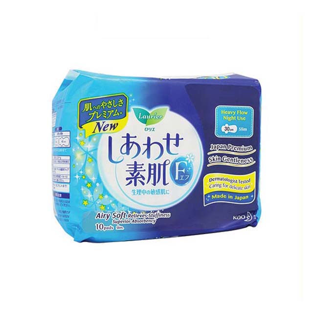 LAURIER F WING SLIM HEAVY FLOW NIGHT USE 30CM 10S