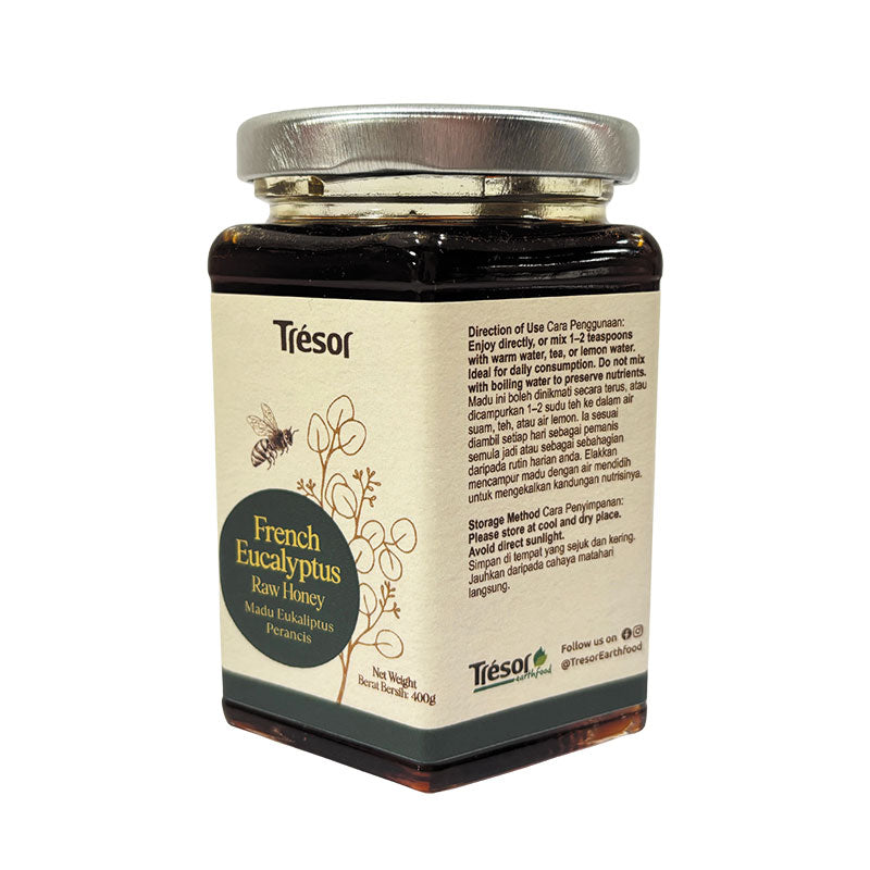 TRESOR FRENCH EUCCALYPTUS RAW HONEY 400G