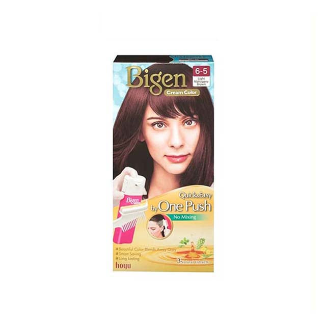 BIGEN ONE PUSH HAIR COLOR 6 -5 LIGHT MAHOGANY BROWN