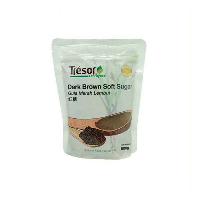 TRESOR EARTHFOOD DARK BROWN SOFT SUGAR 500G