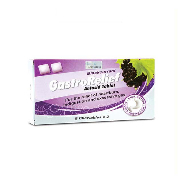 GASTRORELIEF ANTACID TAB BLACKCURRANT 16S