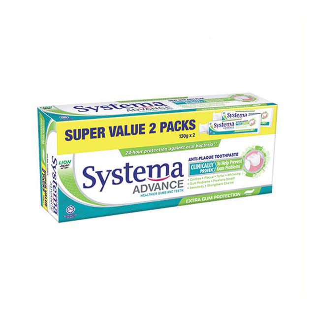 SYSTEMA ADVANCE EXTRA GUM PROTECTION TOOTHPASTE 130G X 2