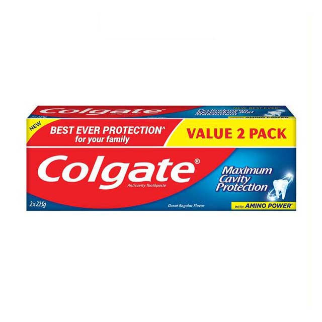 COLGATE TOOTHPASTE RED GREAT REGULAR FLAVOR 225G X 2