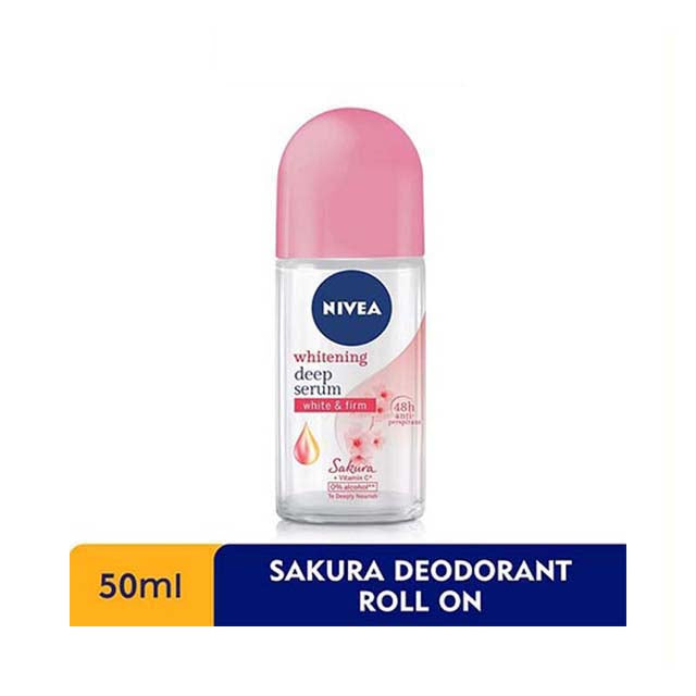 NIVEA DEODORANT WHITENING DEEP SERUM SAKURA ROLL ON 50ML