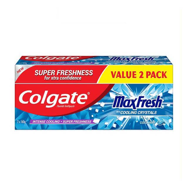 COLGATE TOOTHPASTE MAX FRESH COOL MINT 160G 2S