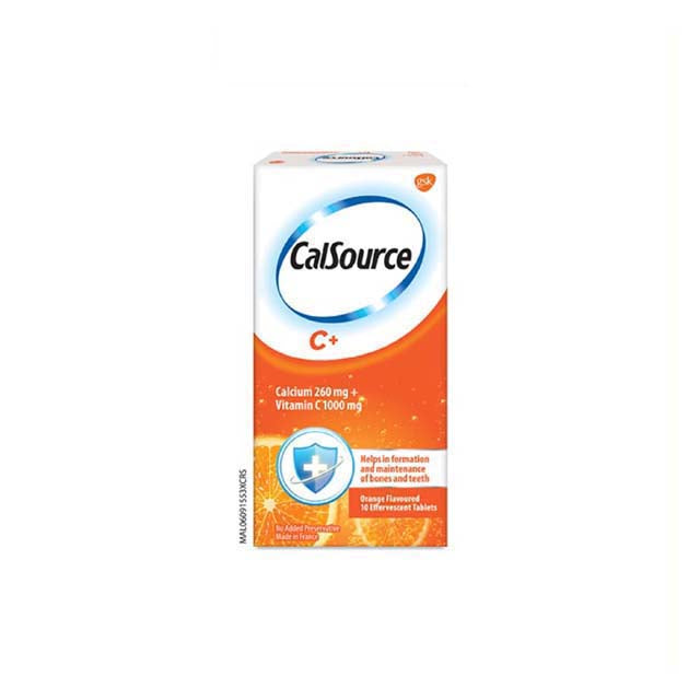 CALSOURCE EFF TAB CALCIUM 260MG+VIT C 1G 10S