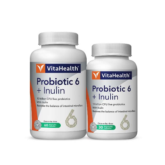VITAHEALTH PROBIOTIC 6 + INULIN 60S + 30S