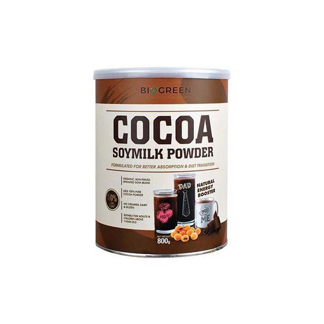 BIOGREEN COCOA SOYMILK 800G FOC COCOA SOYMIL 30G 2S