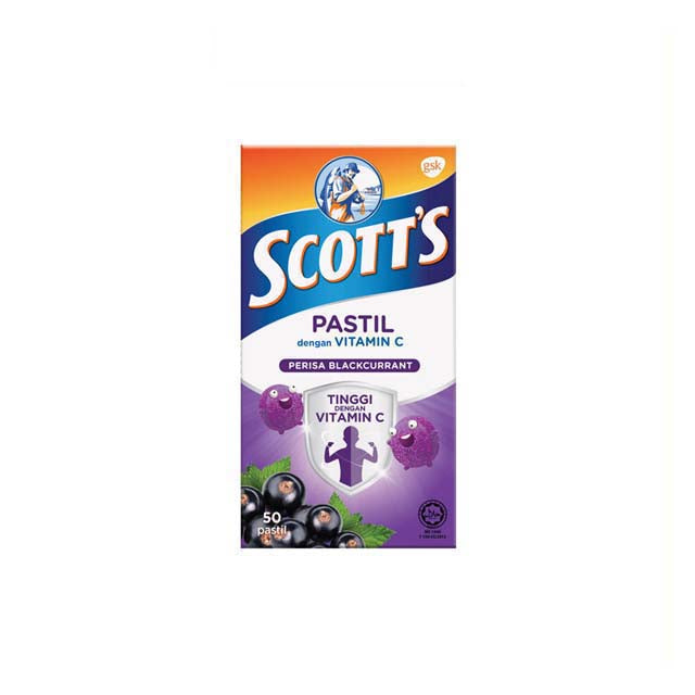 SCOTTS VITAMIN C BLACKCURRANT PASTILL 50S