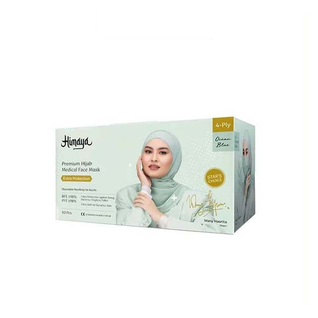 HIMAYA 4PLY PREM HIJAB OCEAN BLUE 50S