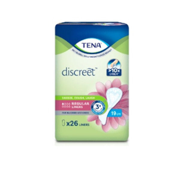 TENA DISCREET REGULAR 19CM LINER 26S