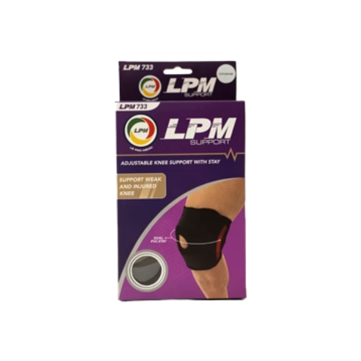 LPM ADJUSTABLE KNEE SUPPORT W/STAY 733 FREE SIZE