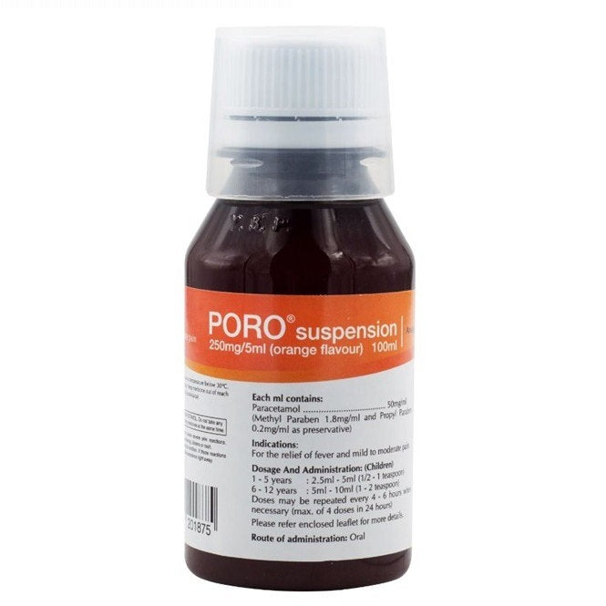 YSP PORO SUSPENSION 250MG/5ML 100ML (ORANGE) W/O BOX