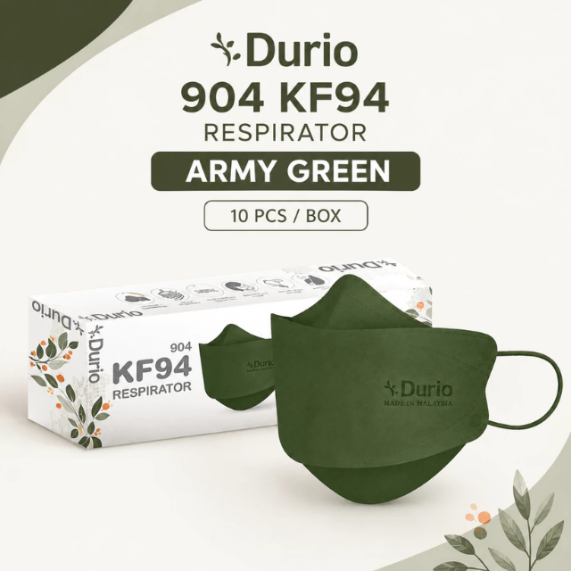 DURIO 904 KF94 RESPIRATOR 10S ARMY GREEN