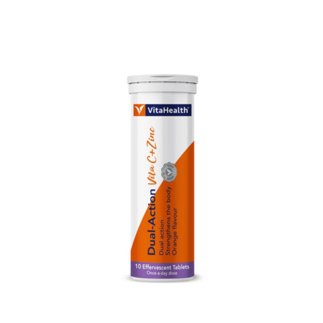 VITAHEALTH DUAL-ACTION VITA C + ZINC EFFERVESCENT TABLET 10S