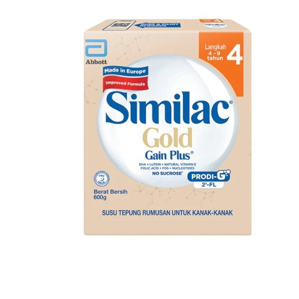 ABBOTT SIMILAC GAIN KID GOLD 2-FL 600G (STEP 4) (4-9Y) BIB