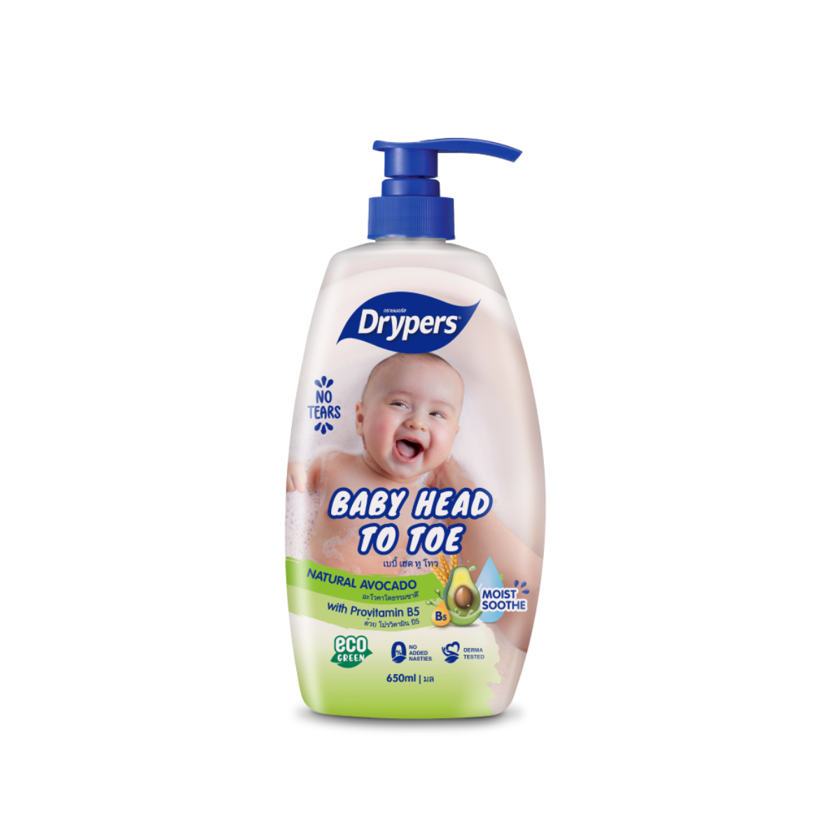 DRYPERS BABY HEAD TO TOE AVACADO 650ML