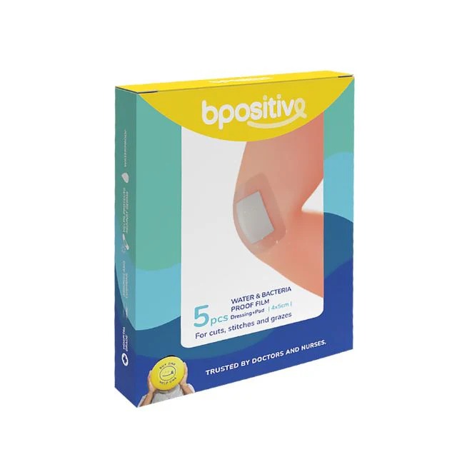 BPOSITIVE WATER&BACTERIA PROOF DRESSING PAD 4X5CM 5S