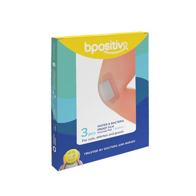 BPOSITIVE WATER&BACTERIA PROOF DRESSING PAD 8X10CM 3S