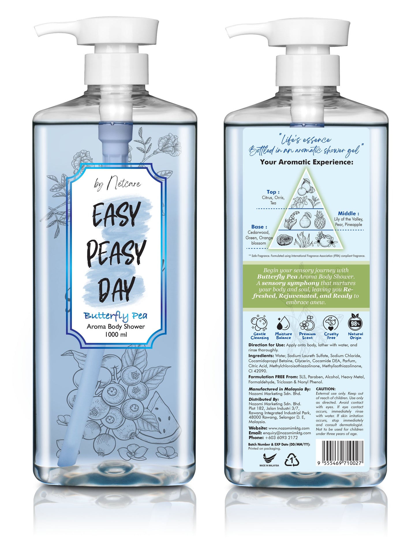 NETCARE AROMA BODY SHOWER BUTTERFLY PEA 1000ML