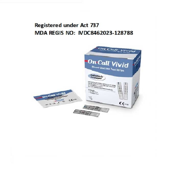 ON CALL VIVID BLOOD GLUCOSE TEST STRIPS 25S