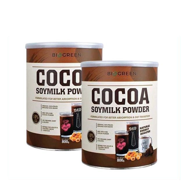 BIOGREEN COCOA SOYMILK 800G 2S + PREMIUM
